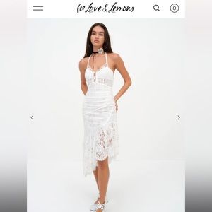 For Love and Lemons White Lace Midi Dress - Ellis